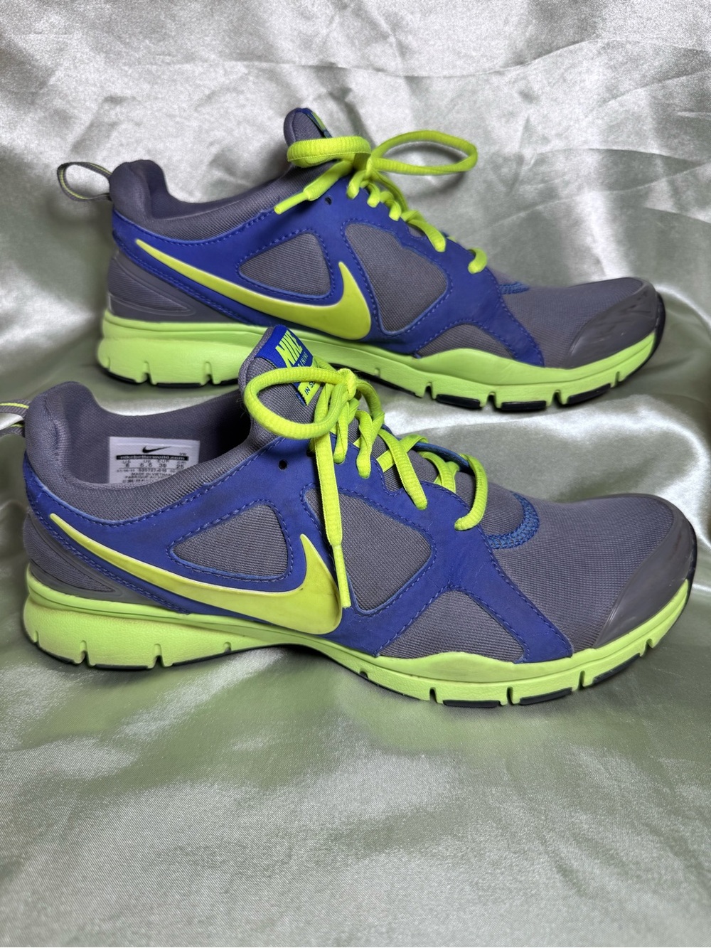 ⁠Nike In-Season TR 2 Grey Volt Blue Cross Training Shoes 525737-019 Size 8⁠